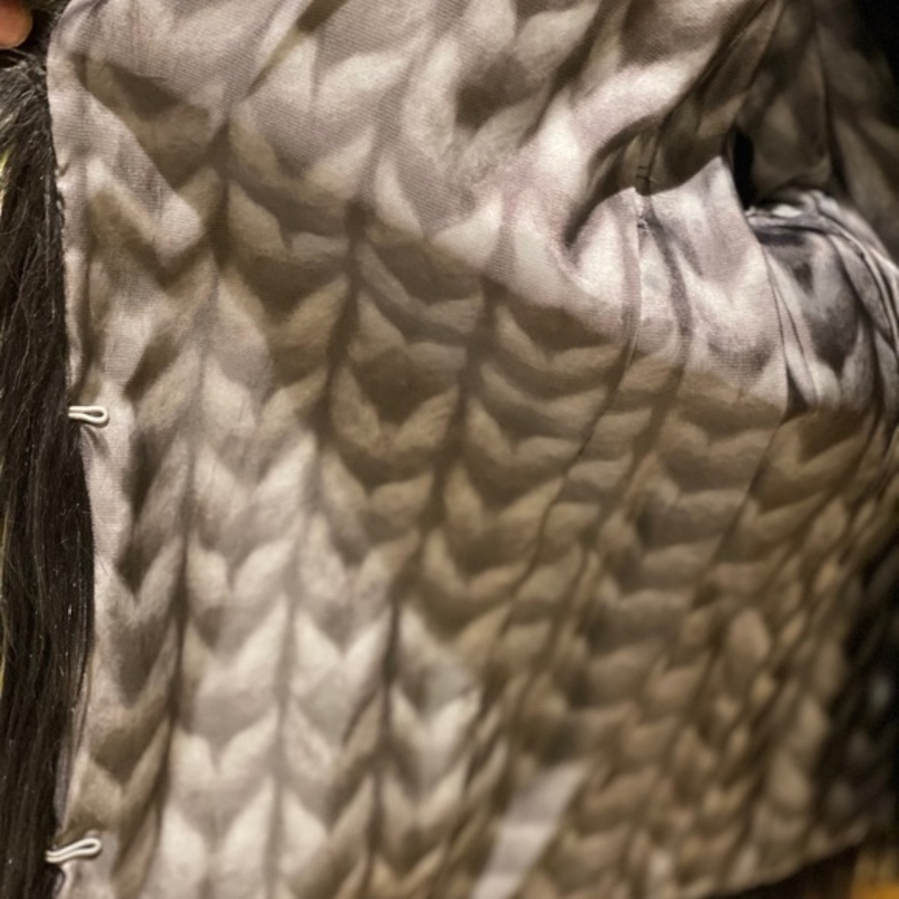 Gray Black Ombre Vintage Faux Fur Jacket Coat - by Unreal Fur, Size M, RARE - Picture 4 of 5